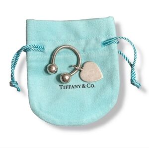 TIFFANY & CO. Sterling Silver Screwball Horseshoe Keyring Heart Charm VINTAGE